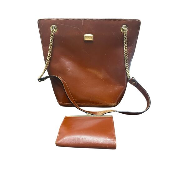 Vintage Bally Leather Bag w/ Wallet - Picture 1 of 7
